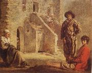 Louis Le Nain Peasants at their Cottage Door oil painting reproduction